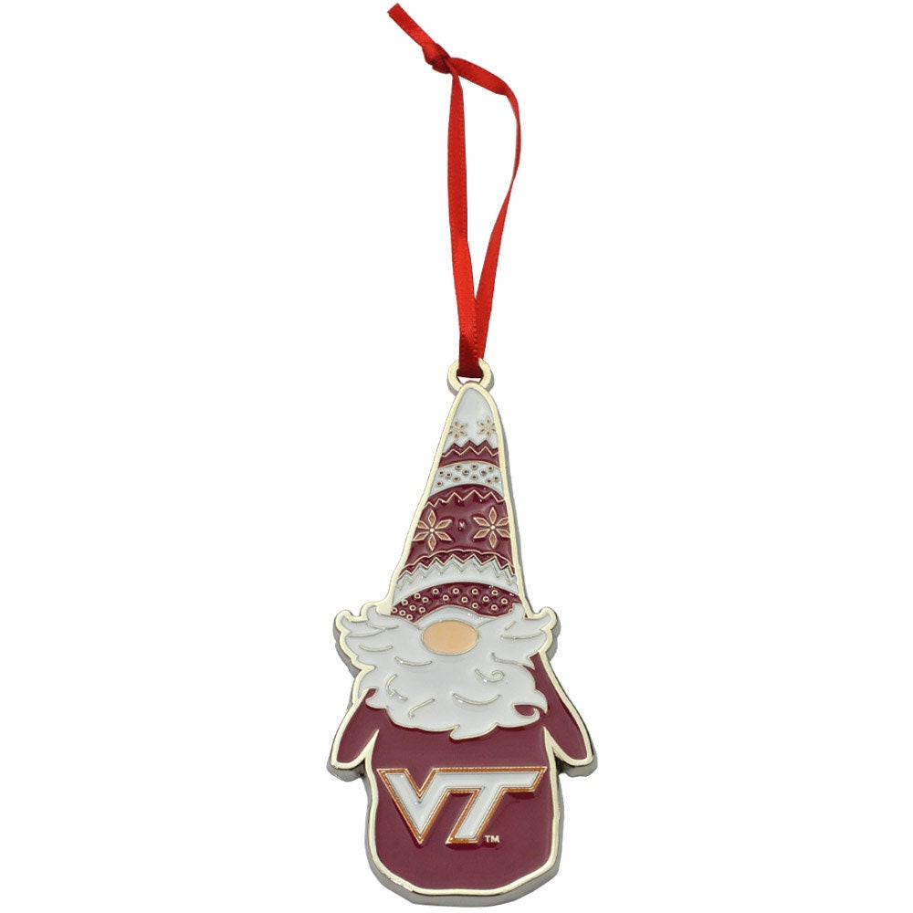 Virginia Tech Hokies Gnome Metal Christmas Ornament