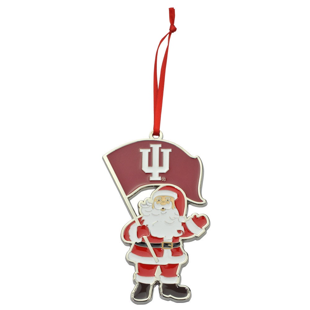 Indiana Hoosiers Santa Metal Christmas Ornament