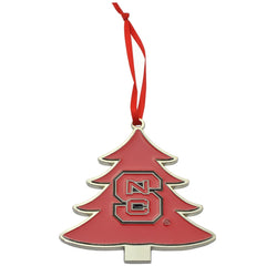 NC State Wolfpack Tree Shaped Metal Christmas Ornament