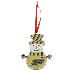 Purdue Boilermakers Snowman Metal Christmas Ornament