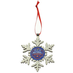 Kansas Jayhawks Men's National Basketball Champions Metal Snowflake Christmas Ornament