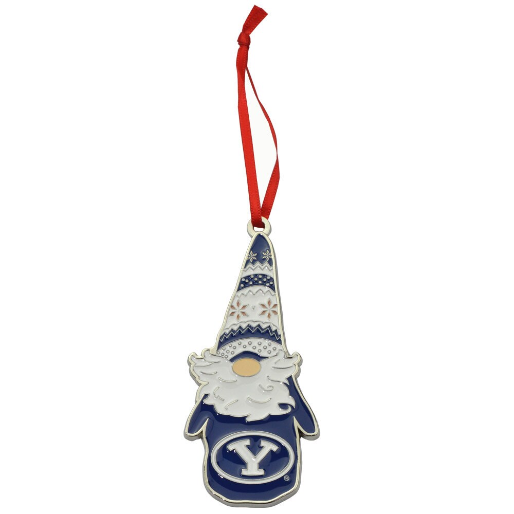 BYU Cougars (Brigham Young University) Gnome Metal Christmas Ornament