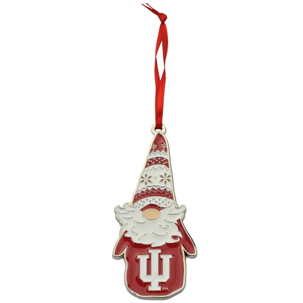 Indiana Hoosiers Gnome Metal Christmas Ornament