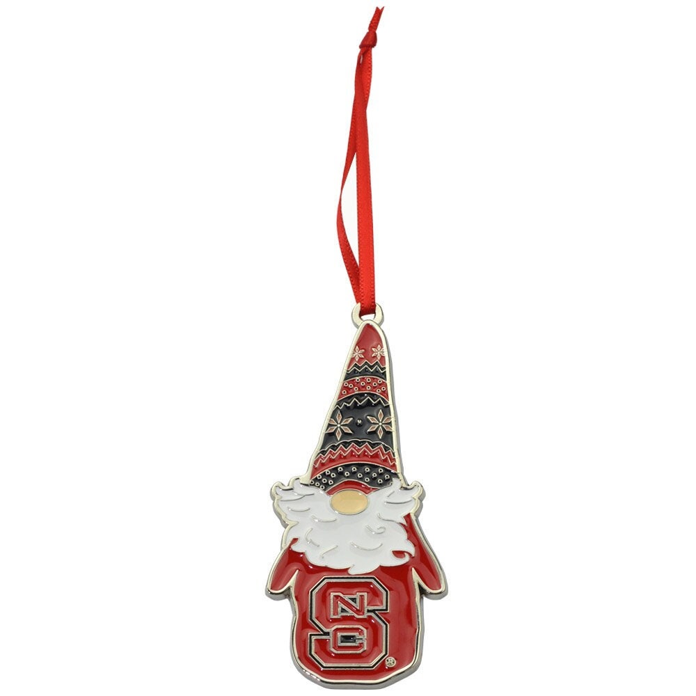 NC State Wolfpack Gnome Metal Christmas Ornament
