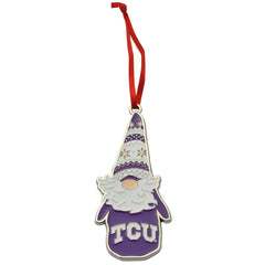 TCU (Texas Christian University) Horned Frogs Gnome Metal Christmas Ornament