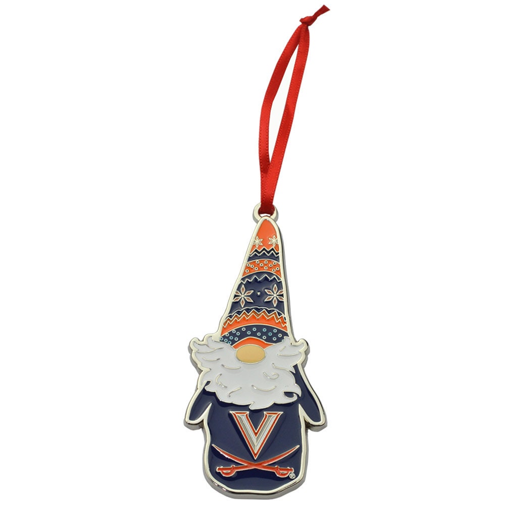 Virginia Cavaliers (UVA) Gnome Metal Christmas Ornament