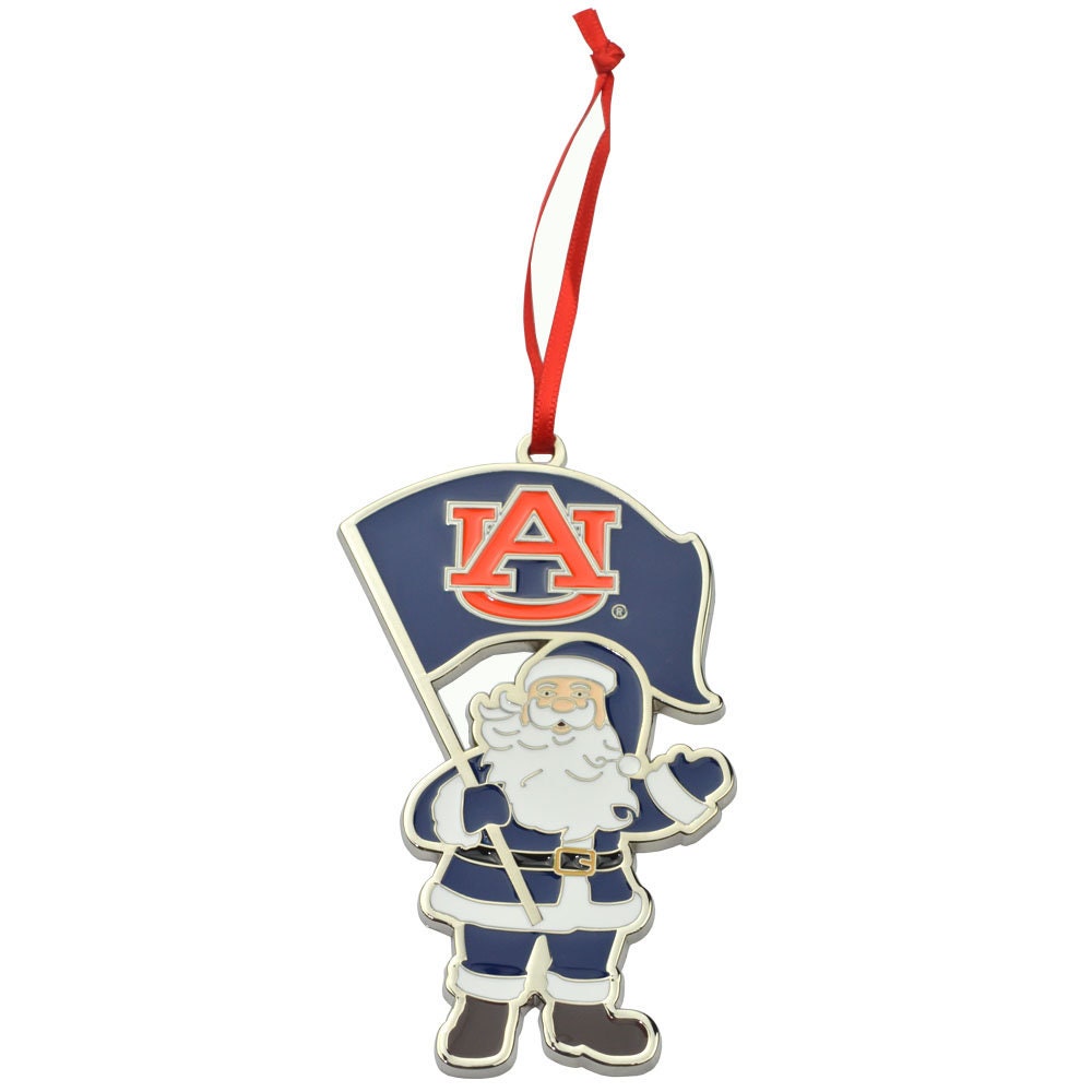Auburn Tigers Santa Metal Christmas Ornament