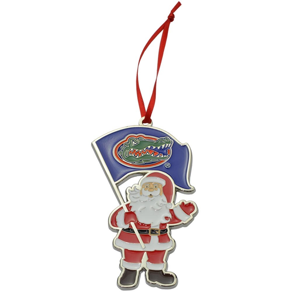 Florida Gators Santa Metal Christmas Ornament