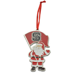 NC State Wolfpack Santa Metal Christmas Ornament