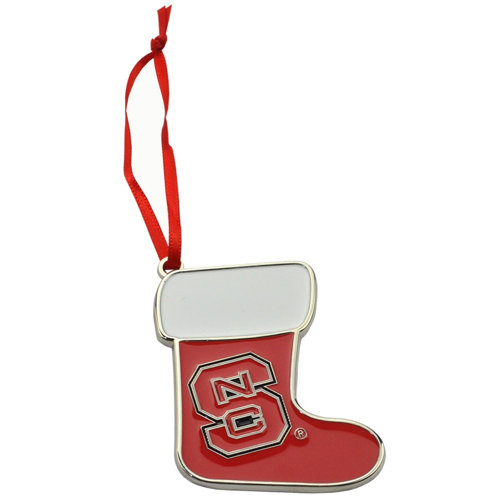NC State Wolfpack Stocking Metal Christmas Ornament