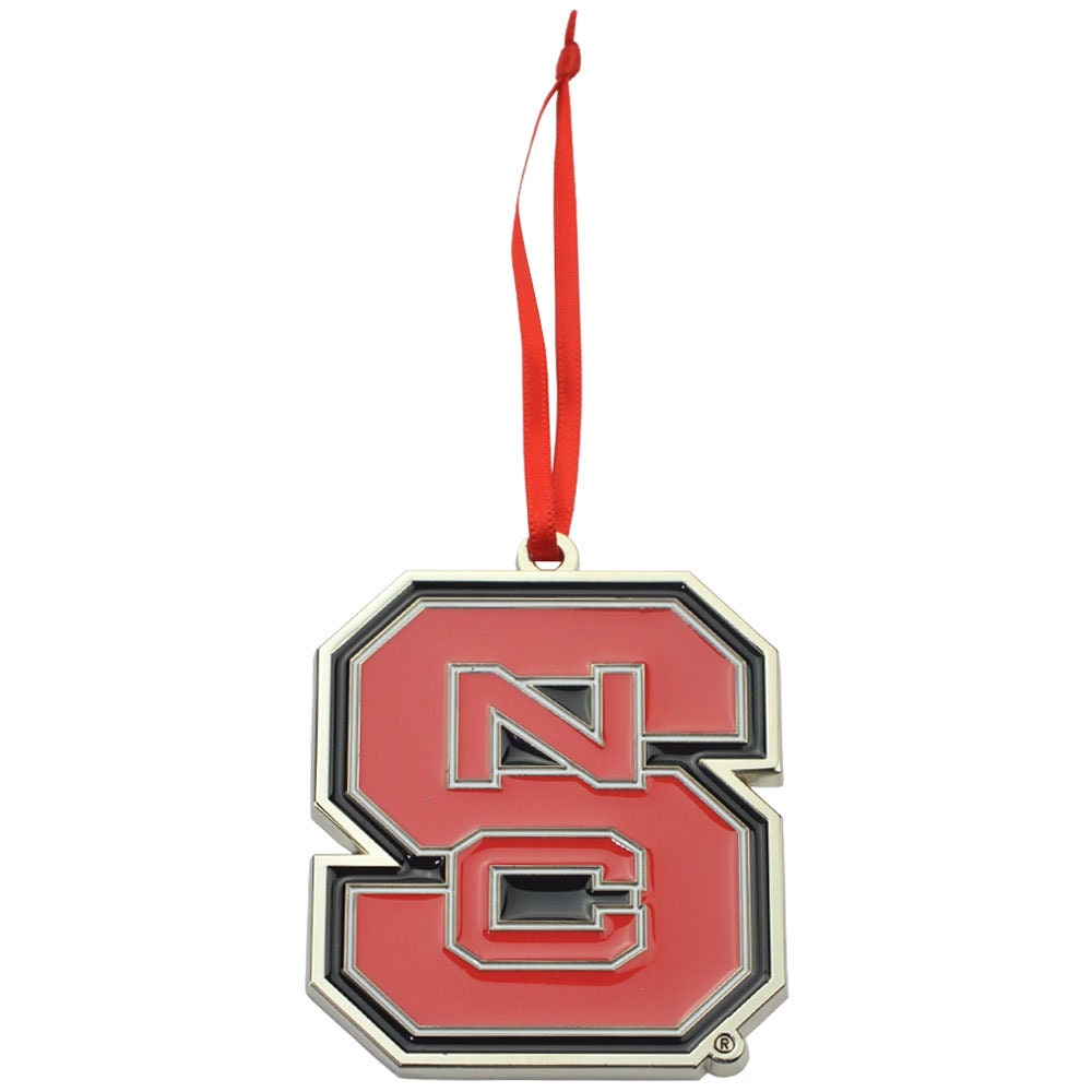 NC State Wolfpack Block S Metal Christmas Ornament