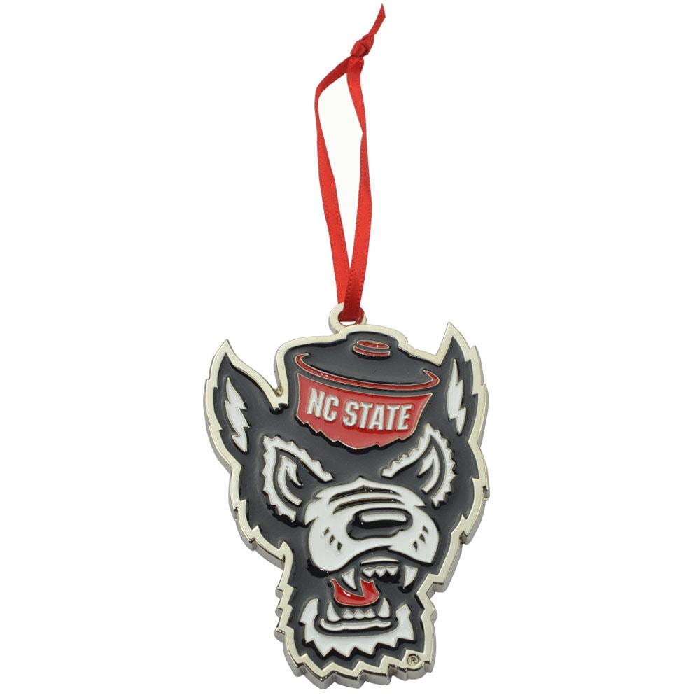 NC State Wolfpack Tuffy Head Metal Christmas Ornament