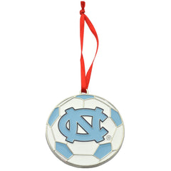 North Carolina Tar Heels (UNC) Soccer Ball Metal Christmas Ornament